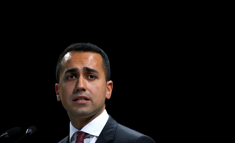 FILE PHOTO: Italian Minister of Labor and Industry Luigi Di Maio speaks at the Italian Business Association Confcommercio meeting in Rome