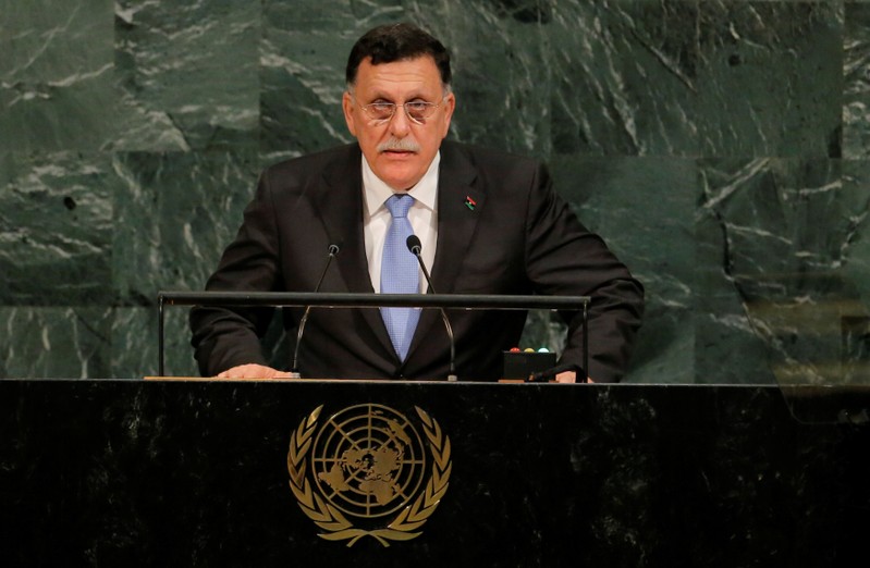 FILE PHOTO: Libyan President Serraj addresses the 72nd United Nations General Assembly at U.N. headquarters in New York