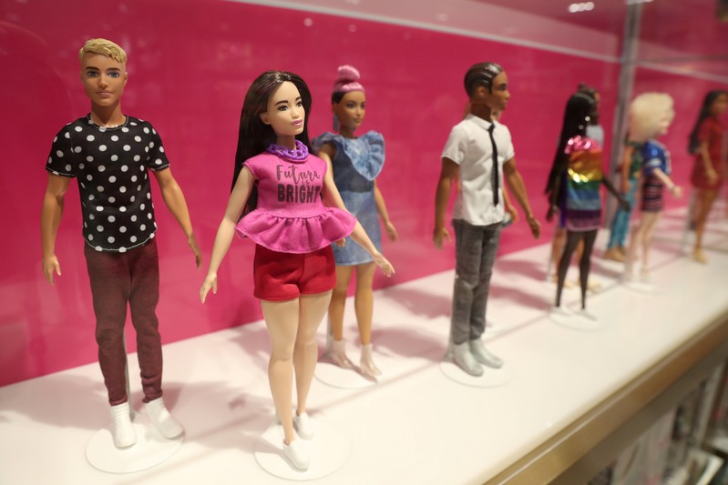 FILE PHOTO - Barbie dolls are seen inside the new flagship FAO Schwarz store in Rockefeller Plaza in New York