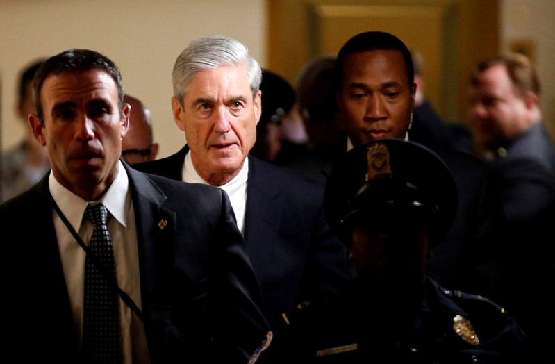 FILE PHOTO: Special Counsel Mueller departs after briefing members of the U.S. Senate on his investigation in Washington