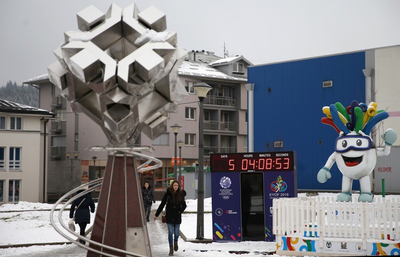 Clock counts down to the upcoming European Youth Olympic Winter Festival, in East Sarajevo