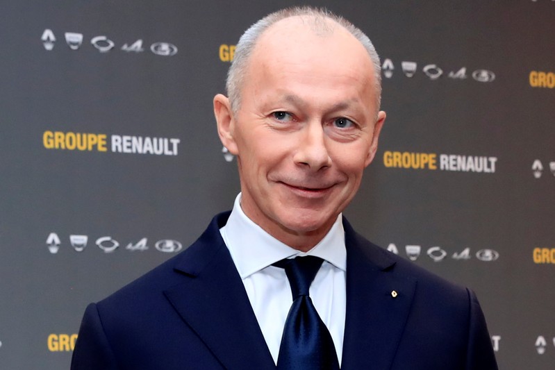 Thierry Bollore, CEO of Renault, attends Renault's 2018 annual results presentation at their headquarters in Boulogne-Billancourt