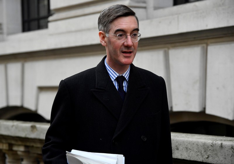 British Conservative Party Member of Parliament Jacob Rees-Mogg arrives to a pro-Brexit event by the Bruges Group in London