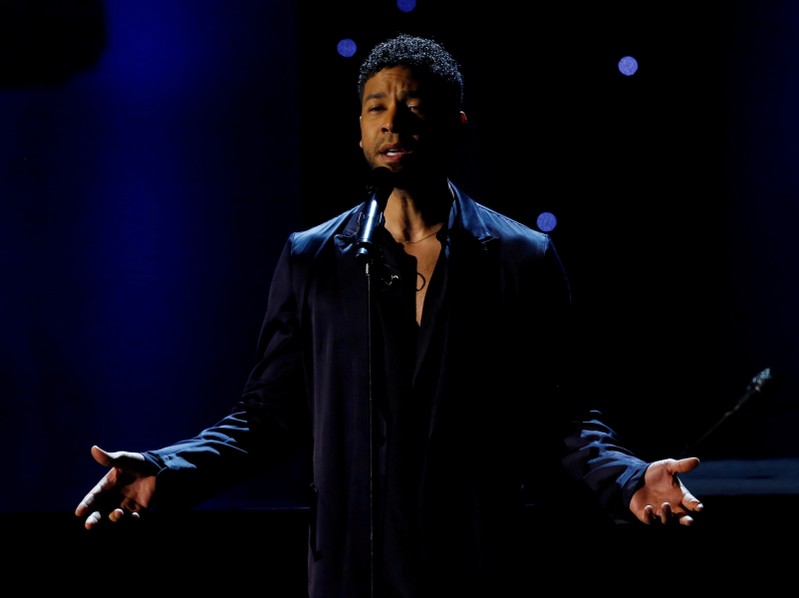 Smollett performs a tribute to President's Award recipient Legend at the 47th NAACP Image Awards in Pasadena