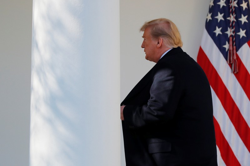 U.S. President Trump declares a national emergency at the southern border during remarks at the White House in Washington