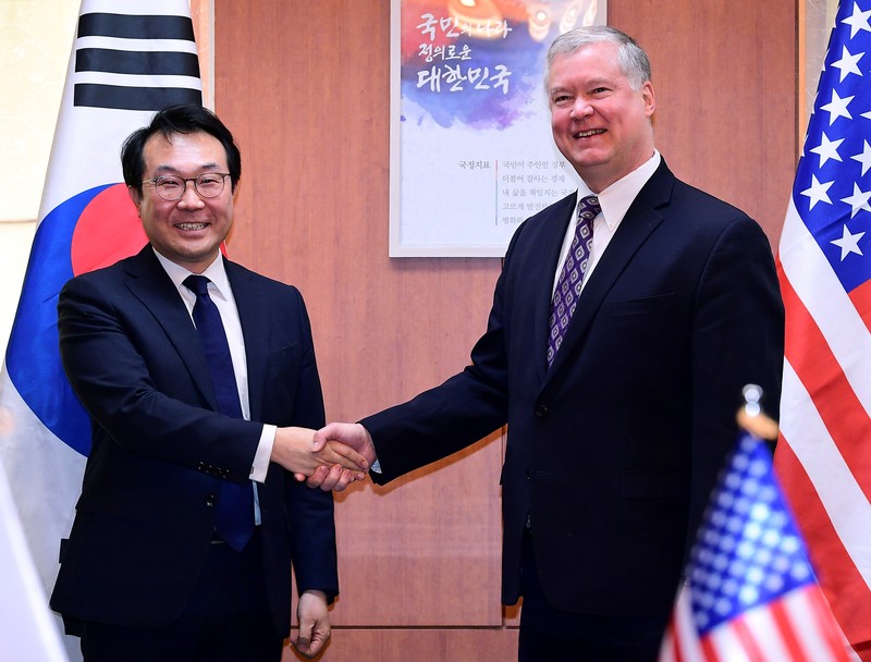 FILE PHOTO: Stephen Biegun the US special representative for North Korea returned to South Korea after visiting Pyongyang