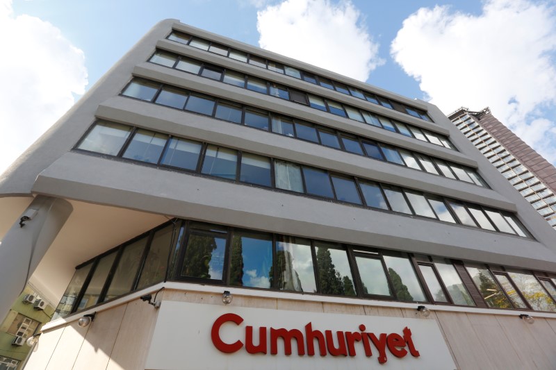 Headquarters of Cumhuriyet newspaper is pictured in Istanbul