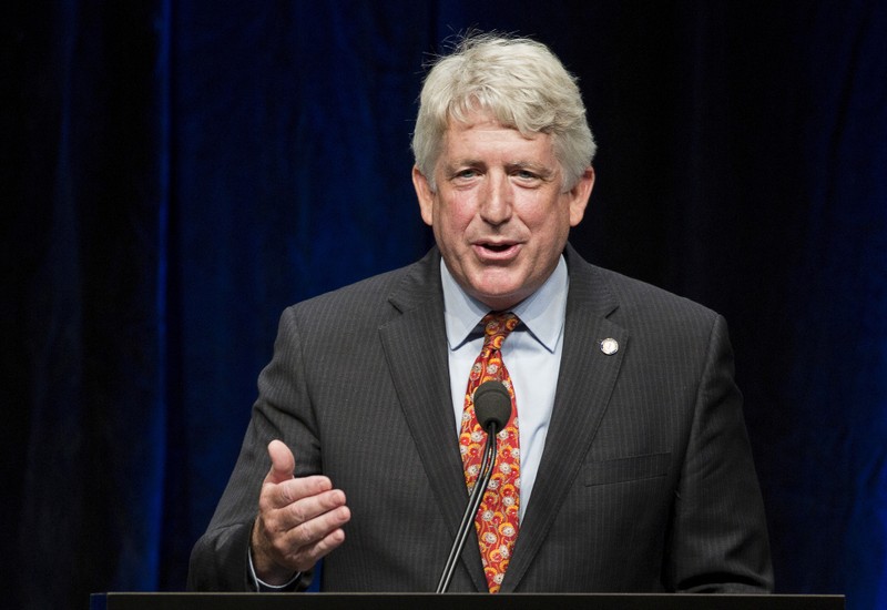 FILE PHOTO: Virginia Attorney General Mark Herring speaks at the Virginia Democratic Party's annual Jefferson-Jackson party fundraising dinner