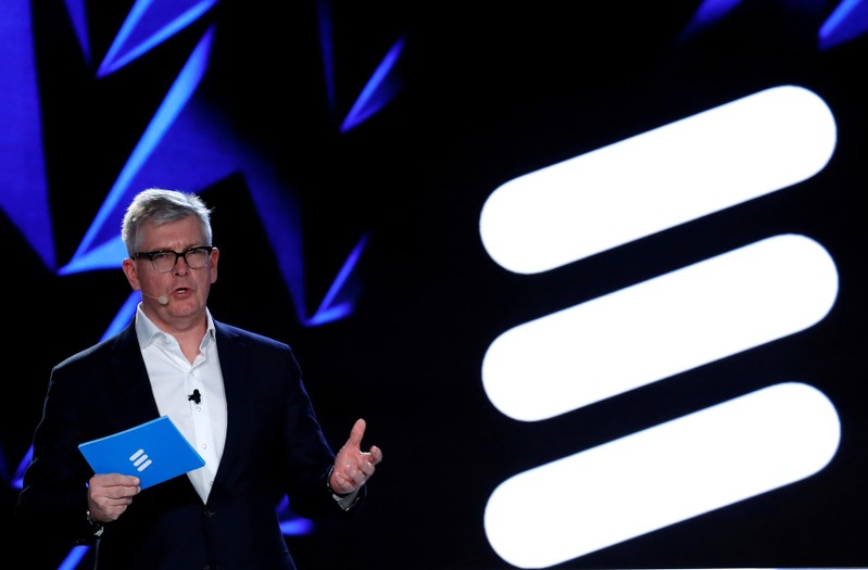 FILE PHOTO: Ericsson CEO Borje Ekholm holds a news conference at the Mobile World Congress in Barcelona