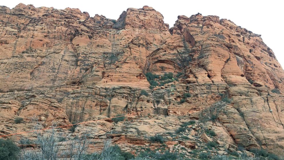 Officials work to retrieve a fallen hiker in Snow Canyon State Park in Utah.