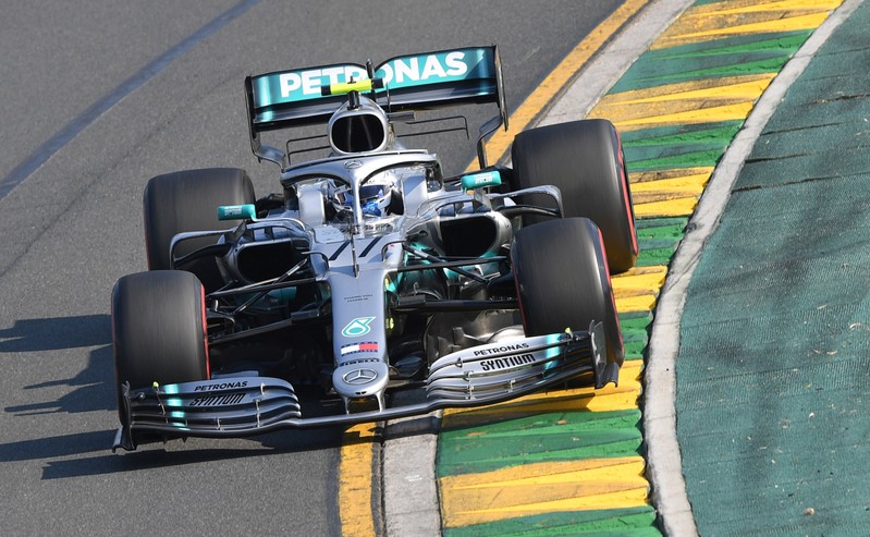 Mercedes' Valtteri Bottas drives through turn two during the Formula One F1 Australian Grand Prix at the Albert Park Grand Prix Circuit in Melbourne