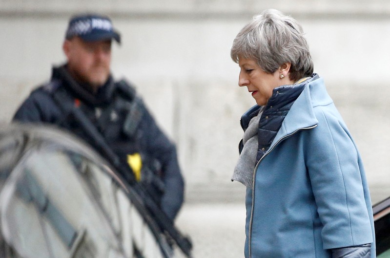 Britain's Prime Minister Theresa May is seen outside Downing Street in London