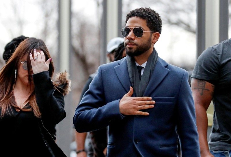 FILE PHOTO: Actor Jussie Smollett arrives at the Leighton Criminal Court Building in Chicago