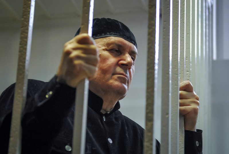 Oyub Titiev, the head of human rights group Memorial in Chechnya, attends his verdict hearing at a court in the town of Shali, in Chechnya