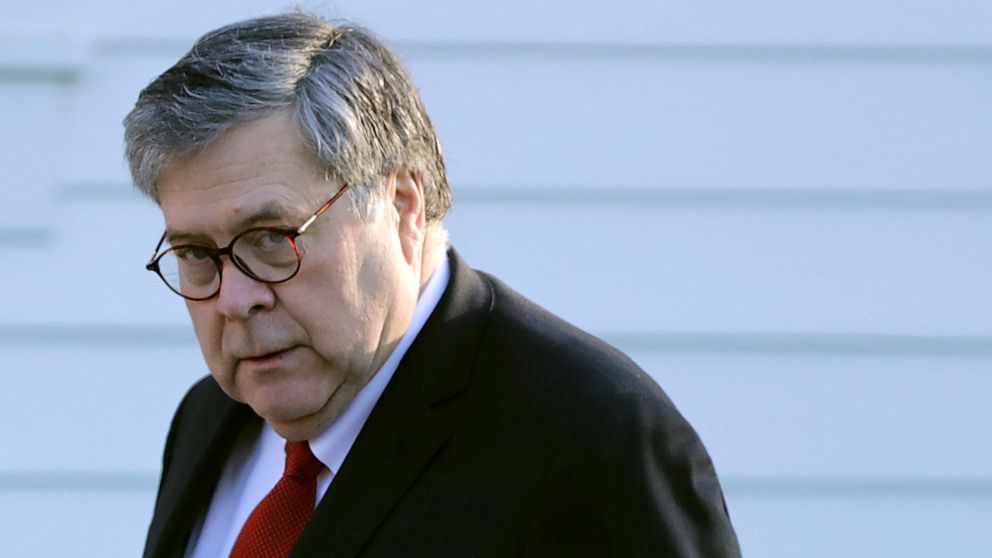 U.S. Attorney General William Barr leaves his home, March 25, 2019, in McLean, Virginia.