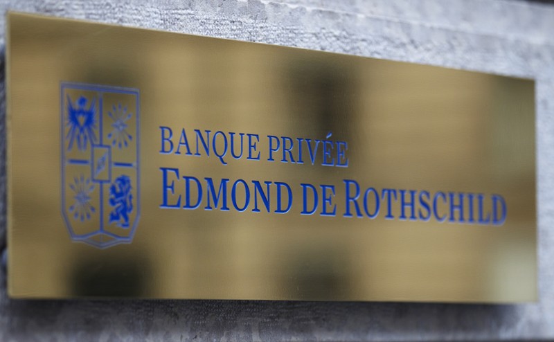 FILE PHOTO: A logo of Banque Privee Edmond de Rothschild is seen on the bank building before a news conference for the group's 2010 results, in Geneva