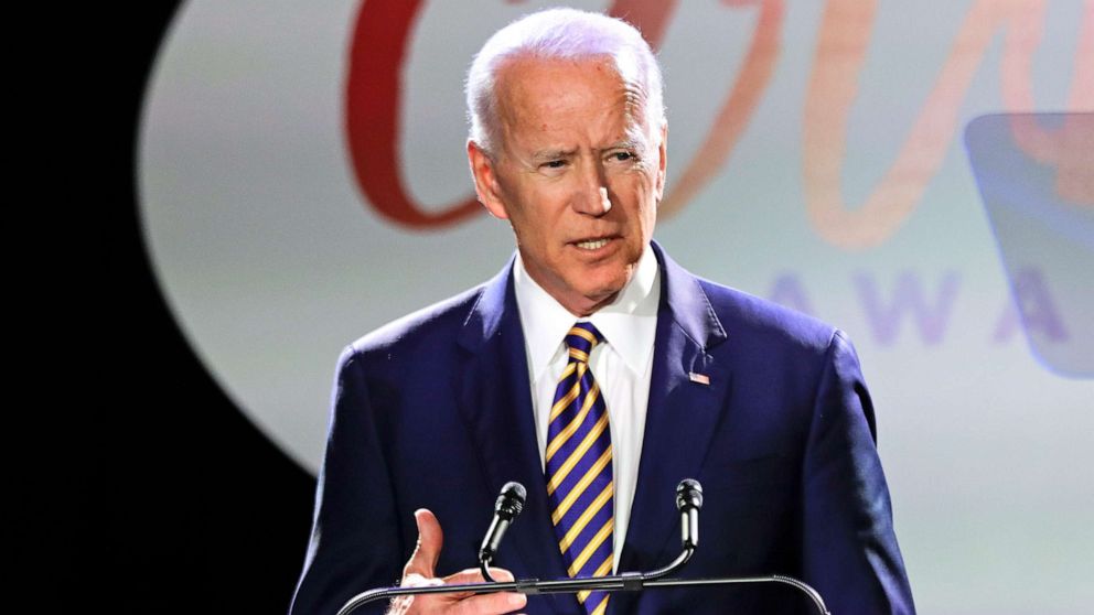 Former Vice President Joe Biden speaks at the Biden Courage Awards in New York, March 26, 2019.