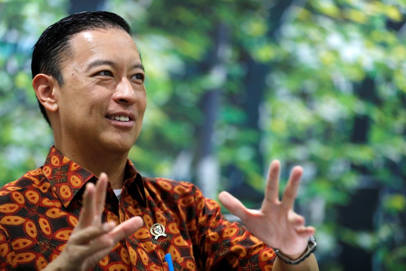 Chief of Indonesia's BKPM Thomas Lembong talks during an interview with Reuters in Jakarta