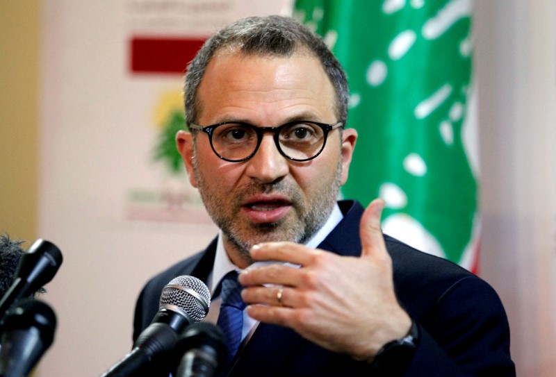 FILE PHOTO: Lebanon Foreign Minister Gebran Bassil speaks during a news conference in Beirut