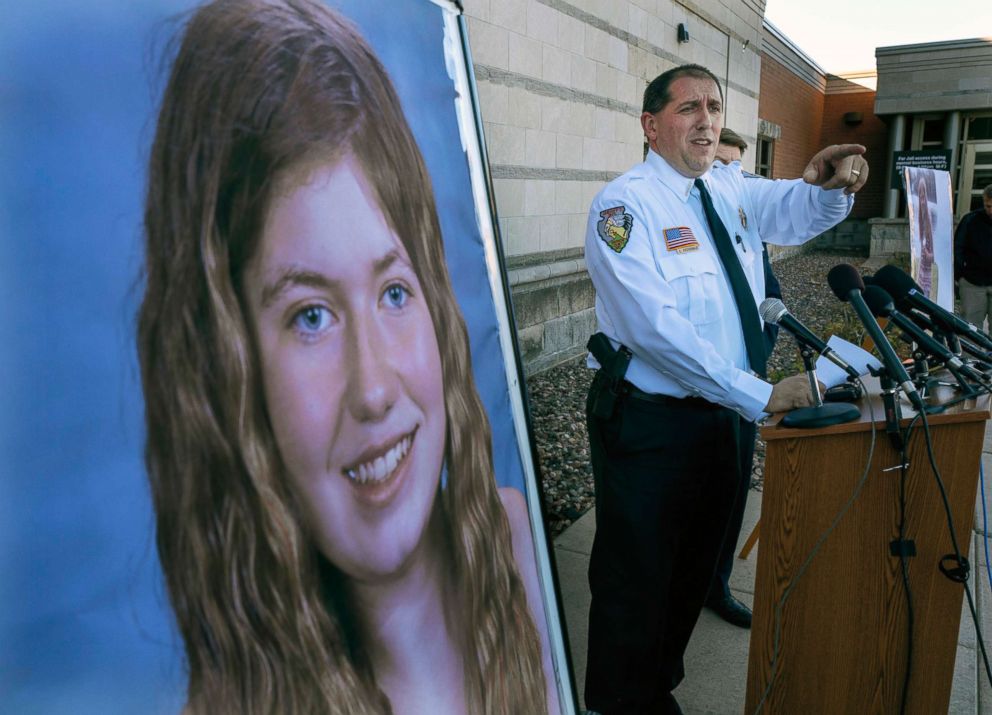 Barron County Sheriff Chris Fitzgerald speaks during a news conference about 13-year-old Jayme Closs who has went missing in Barron, Wis., Oct. 17, 2018.