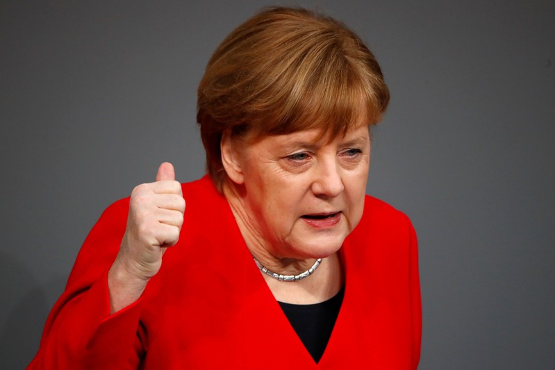 German Chancellor Merkel speaks at Bundestag ahead of EU summit on Brexit delay in Berlin