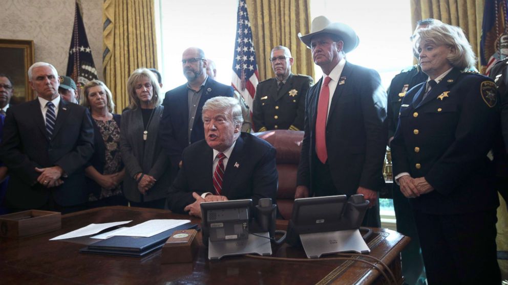 President Donald Trump speaks on border security in the Oval Office of the White House March 15, 2019.
