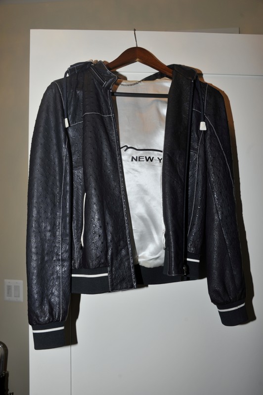 FILE PHOTO: A $15,000 ostrich-leather bomber jacket included in the government's exhibits at the trial of President Donald Trump's former campaign chairman Manafort