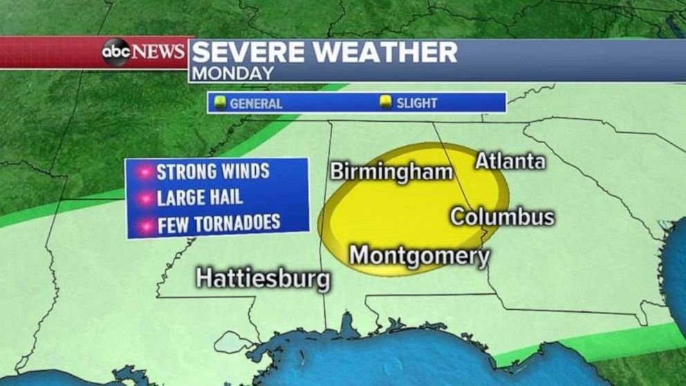 Severe weather is heading for the Southeast today.