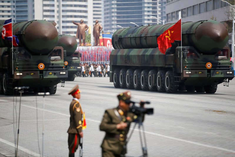 FILE PHOTO: North Korean ICBMs on parade