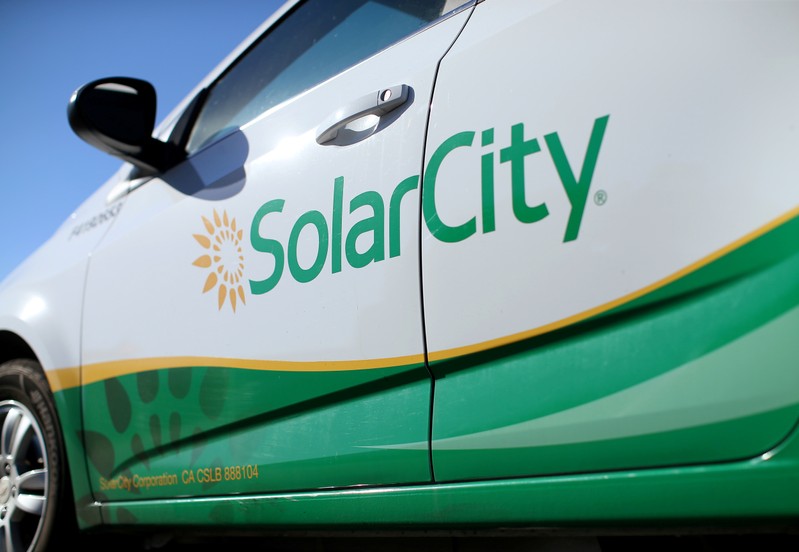 FILE PHOTO: A SolarCity vehicle is shown in San Diego, California