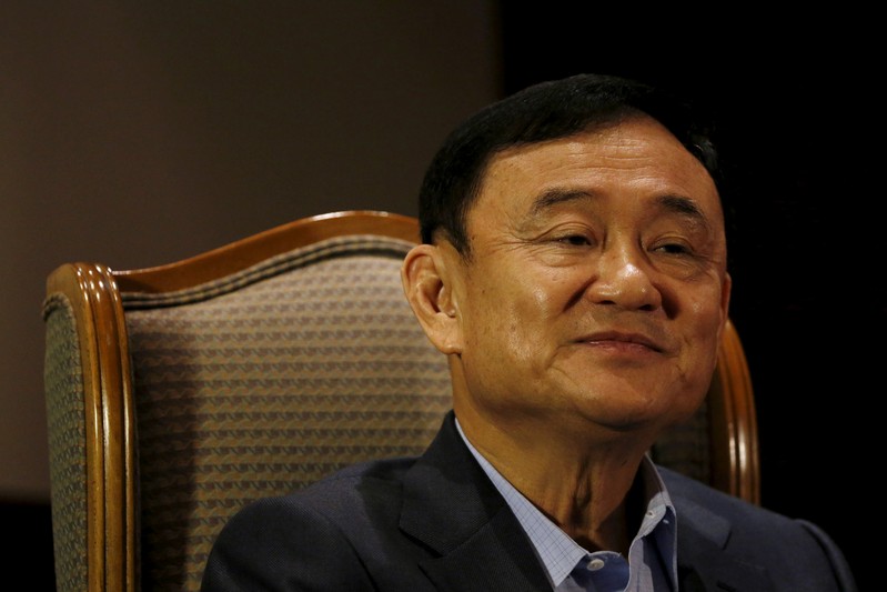 File Photo: Former Thai Prime Minister Thaksin Shinawatra speaks to Reuters during an interview in Singapore