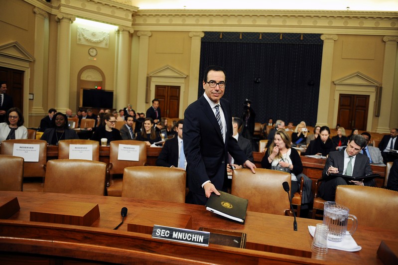 FILE PHOTO: U.S. Treasury Secretary Steven Mnuchin testifies at U.S. House Ways and Means Committee hearing