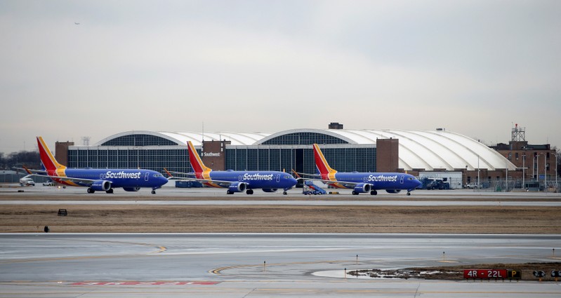 FILE PHOTO: Southwest Airlines Co. Boeing 737 MAX 8 aircraft at Midway International Airport in Chicago