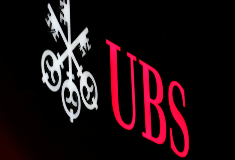 FILE PHOTO: The logo of Swiss bank UBS is seen in St. Moritz