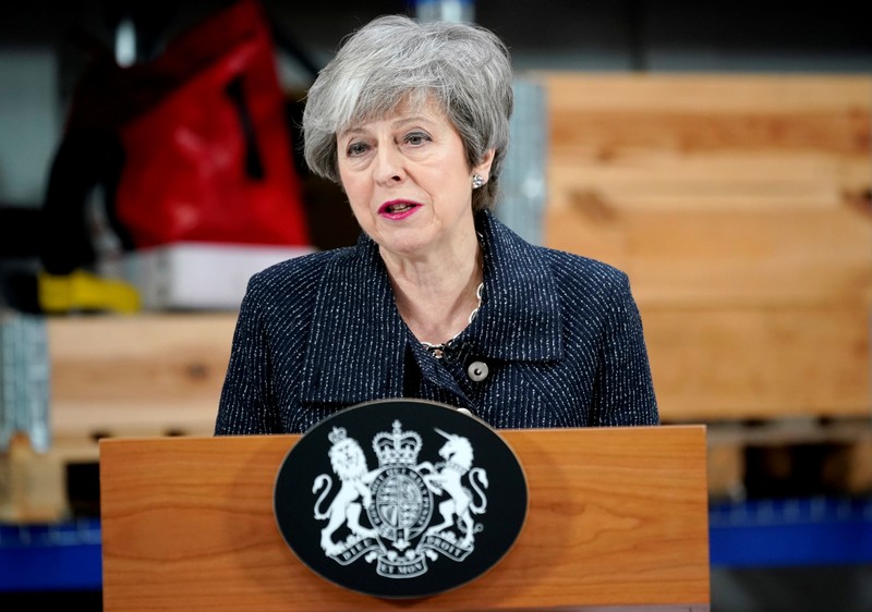 Prime Minister Theresa May speaks on Brexit ahead of next week's vote in Parliament on her revised Brexit deal in Grimsby
