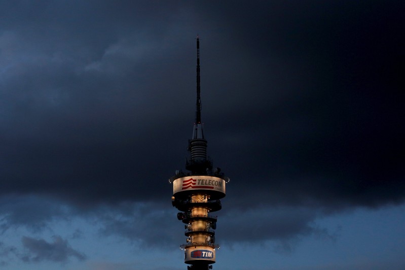 File photo of Telecom Italia tower pictured in Rome