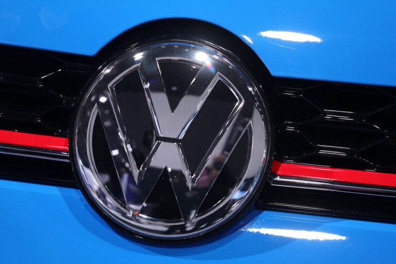 FILE PHOTO: The Volkswagen logo is seen at the North American International Auto Show in Detroit, Michigan