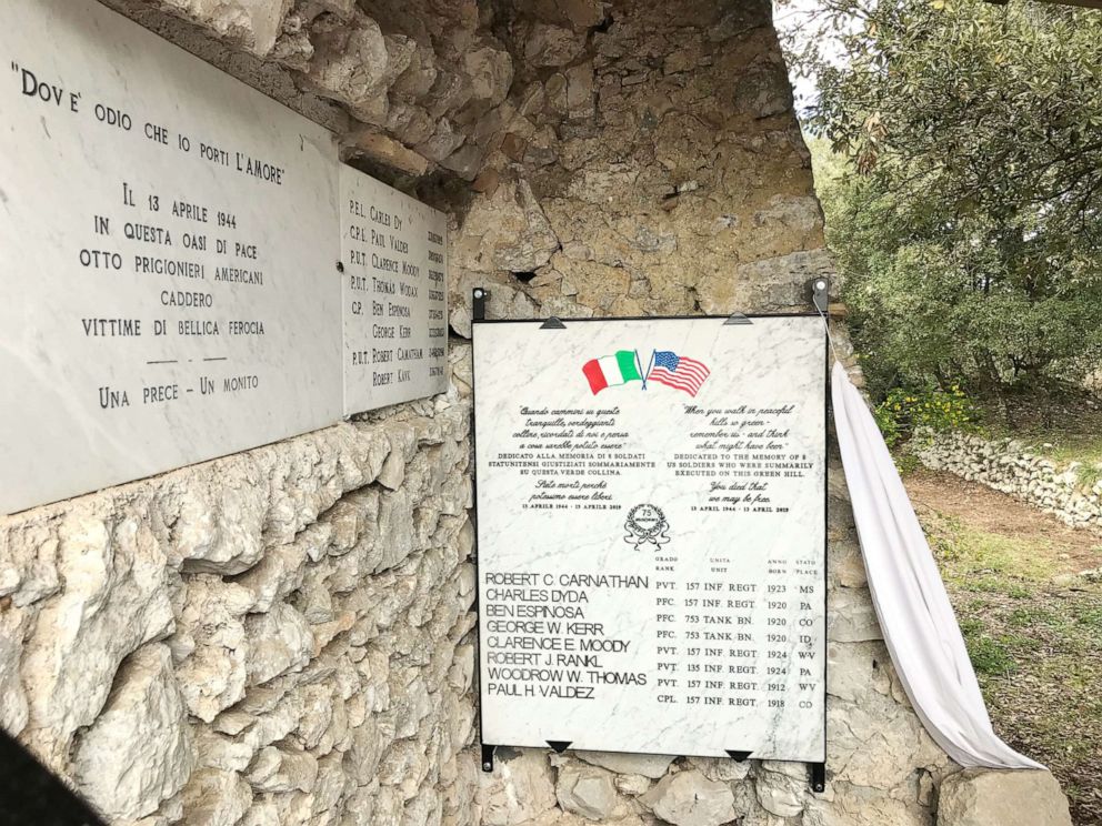 The new commemorative plaque unveiled today at the Hermitage of Saint Benedict at Montebuono, Italy.