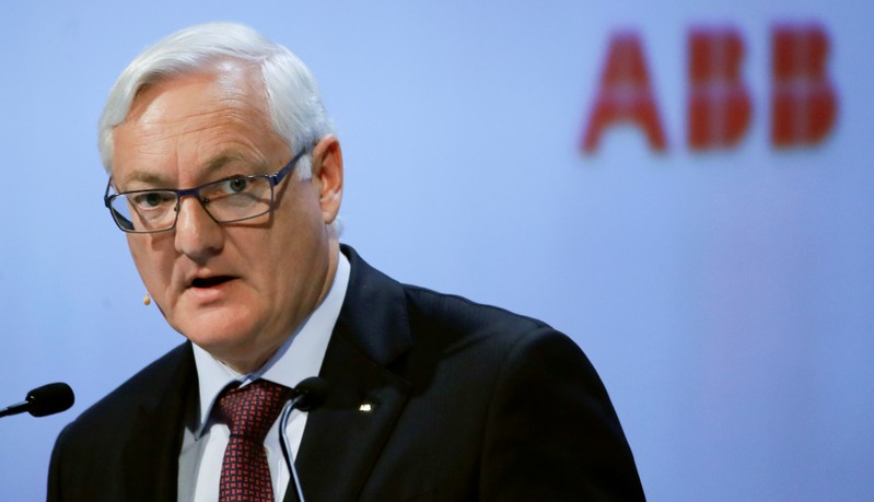 FILE PHOTO: Chairman Voser of Swiss power technology and automation group ABB addresses annual shareholder meeting in Zurich