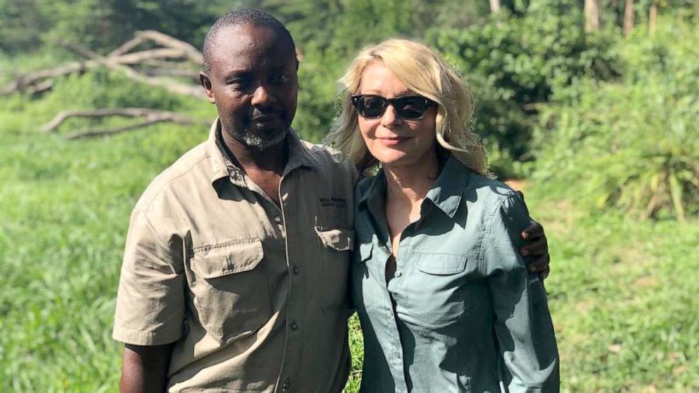 Jean-Paul Mirenge Remezo and Kimberly Sue Endicott at the Queen Elizabeth National Park in Uganda on April 8, 2019.