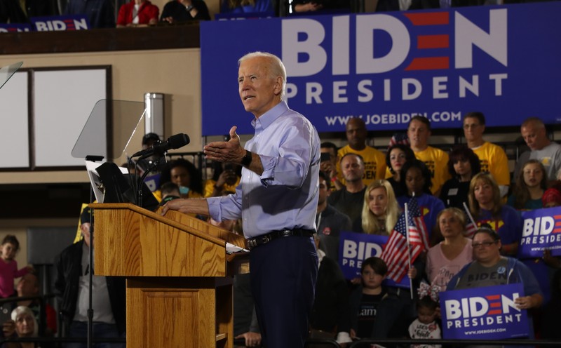 U.S. Democratic presidential candidate and former Vice President Joe Biden campaigns at union hall for the 2020 Democratic presidential nomination in Pittsburgh