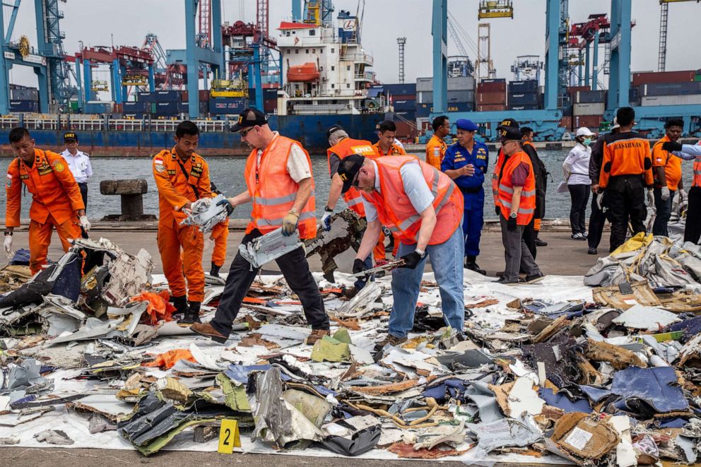 A group of National Transportation Safety Board from United States and Indonesian Committe of Safety Transportation visit Tanjung Priok harbour to investigate the debris of Lion Air Plane Crash at Tanjung Karang Sea-West Java, Nov. 1, 2018