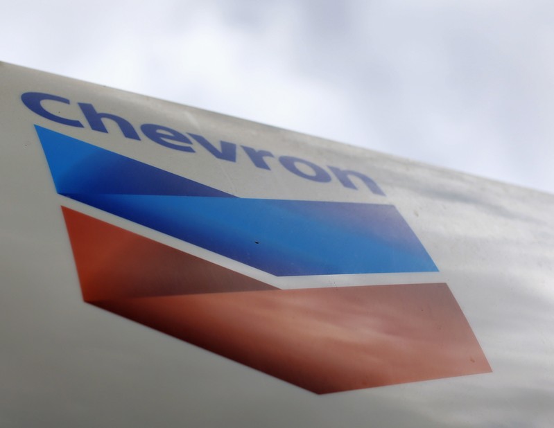 FILE PHOTO: A Chevron gas station sign is shown at one of their retain gas stations in Cardiff, California