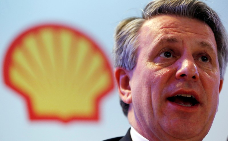 FILE PHOTO: Ben van Beurden, CEO of Royal Dutch Shell, speaks during a news conference in Rio de Janeiro