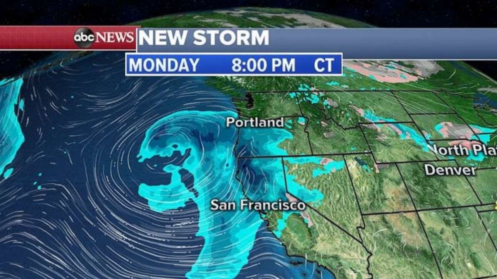 The new storm takes aim at the West Coast tonight.