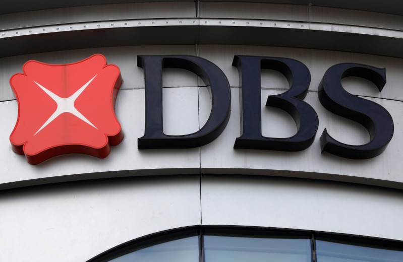 FILE PHOTO: A DBS bank signage is pictured in Singapore
