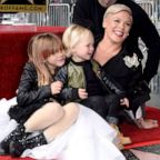 Pink, Carey Hart, Willow Sage Hart and Jameson Moon Hart attend the ceremony honoring Pink with Star on the Hollywood Walk of Fame on Feb. 05, 2019 in Hollywood, Calif.