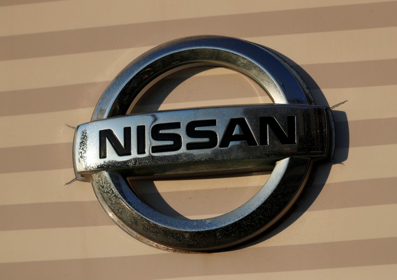 FILE PHOTO: The Nissan logo is seen at Nissan Motor's global headquarters building in Yokohama
