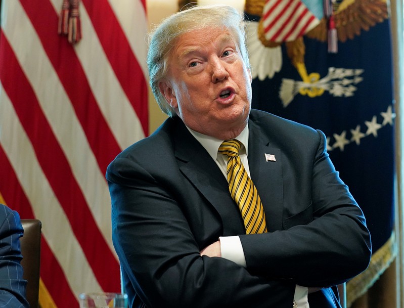 FILE PHOTO - U.S. President Trump participates in revitalization council meeting at the White House in Washington