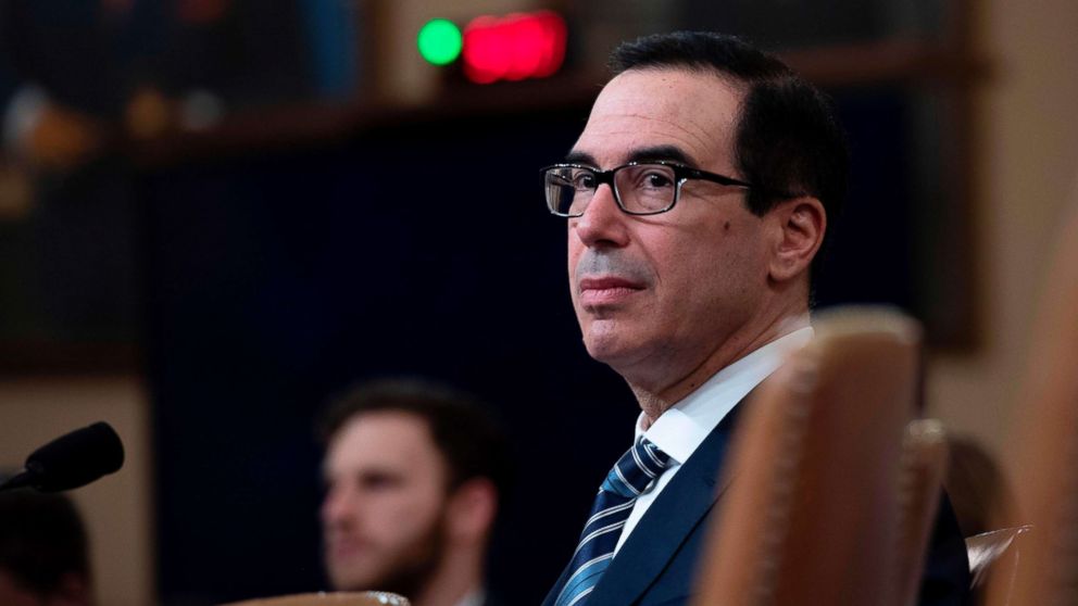 Treasury Secretary Steven Mnuchin prepares to testify on "The President's FY2020 Budget Proposal" before the House Ways and Means Committee on Capitol Hill in Washington, D.C, March 14, 2019.